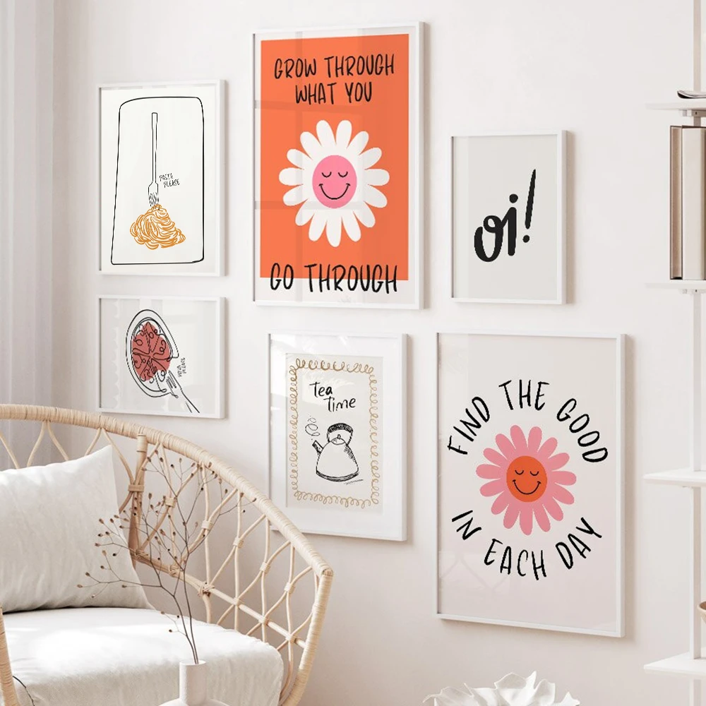 Flowers Abstract Posters Prints Wall Art Canvas Pictures For Kitchen Living Room Decor