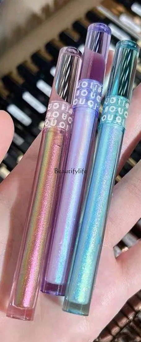 Жемчужные супер мигающие фиолетовые мятно-зеленые жидкие тени для век