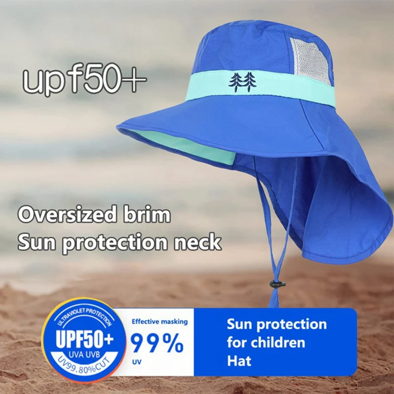 

Sun-Safe Kids Fishing Hat: UPF 50+, Neck Flap & Large Adjustable Brim, Suitable for Ages 3-12