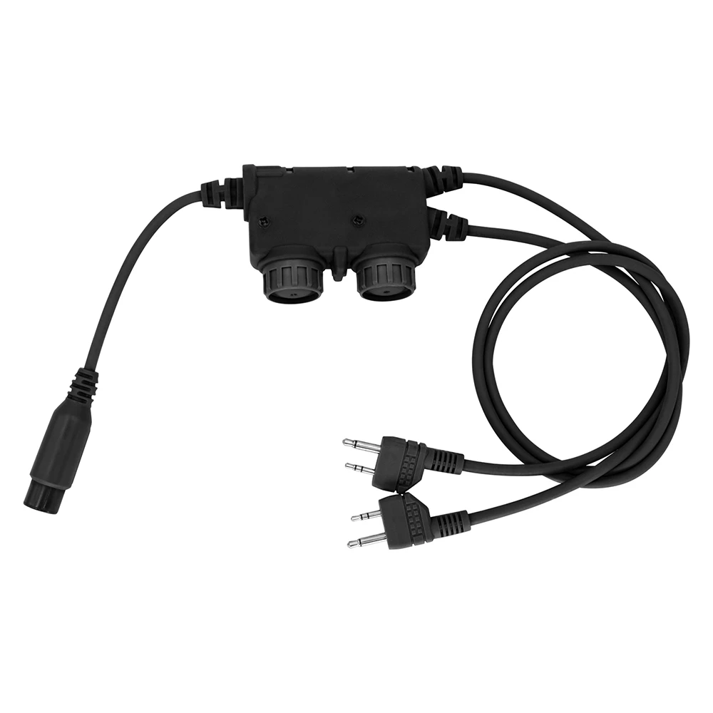 Tactical Military PTT RAC PTT Dual COMM Midland plug Tactical Headset Adapter for PELTOR COMTAC / MAS Sordin Shooting Headphones