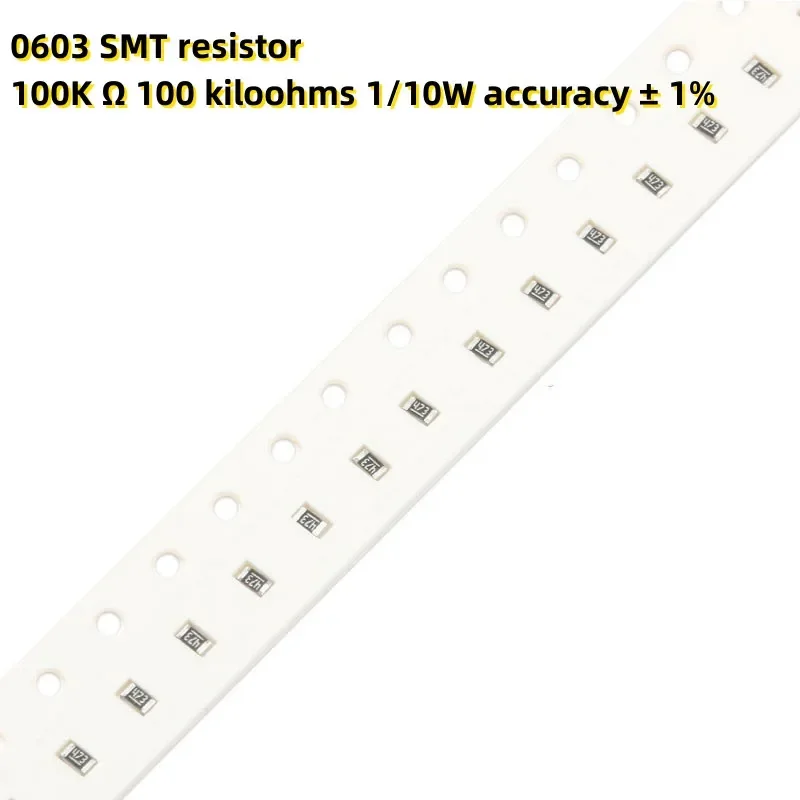 Резистор SMT, 1000 шт., 0603, 100 кОм, 100 кОм, точность 110 Вт ± 1% (art.: 3920ca9b2bcaa) - 3920ca9b2bcaa