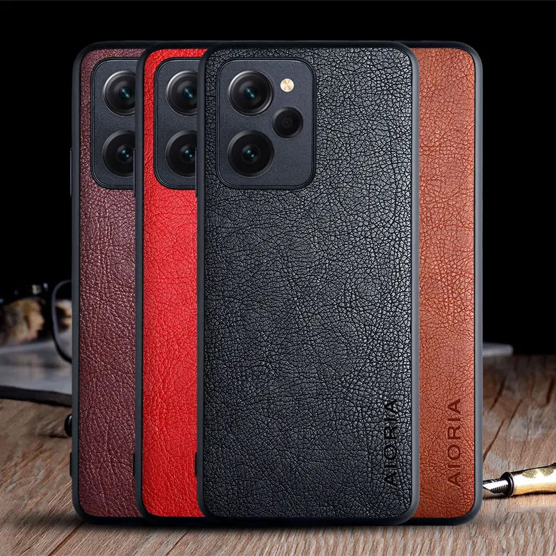 Case for Xiaomi POCO X5 Pro 5G coque solid color durable classical business Leather cover