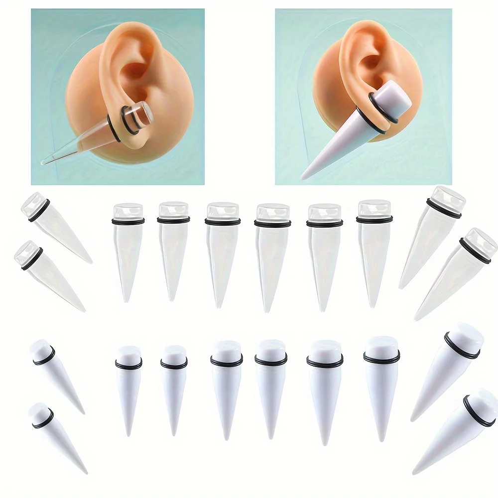 1/5 пар белых прозрачных акриловых ушных конусов комплект манометров туннельные
