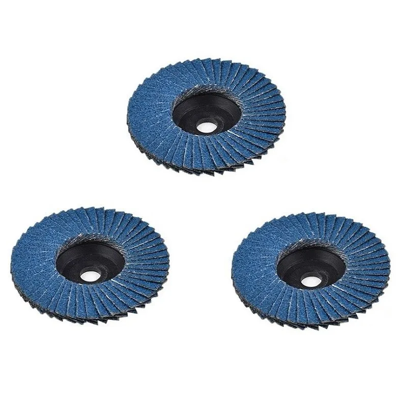 

3 Pcs 3 Inch Flat Flap Discs 75mm Grinding Wheels Wood Cutting For Angle Grinder Plastic Cover Louver 10 Holes Blue Sand