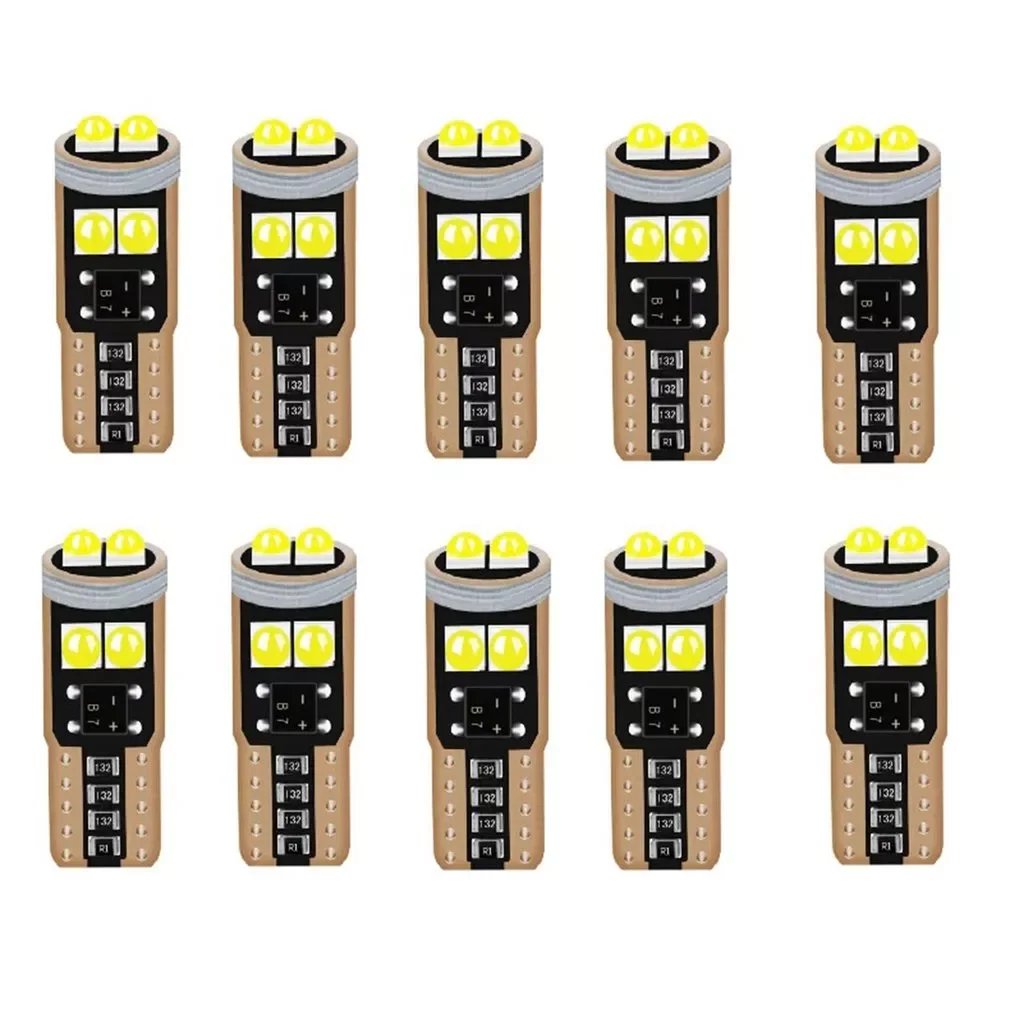 

10Pcs T10 W5W 3030 Super Bright LED Canbus No Error Car Interior Reading Dome Lights Auto Parking Lamp Wedge Tail Side Bulb