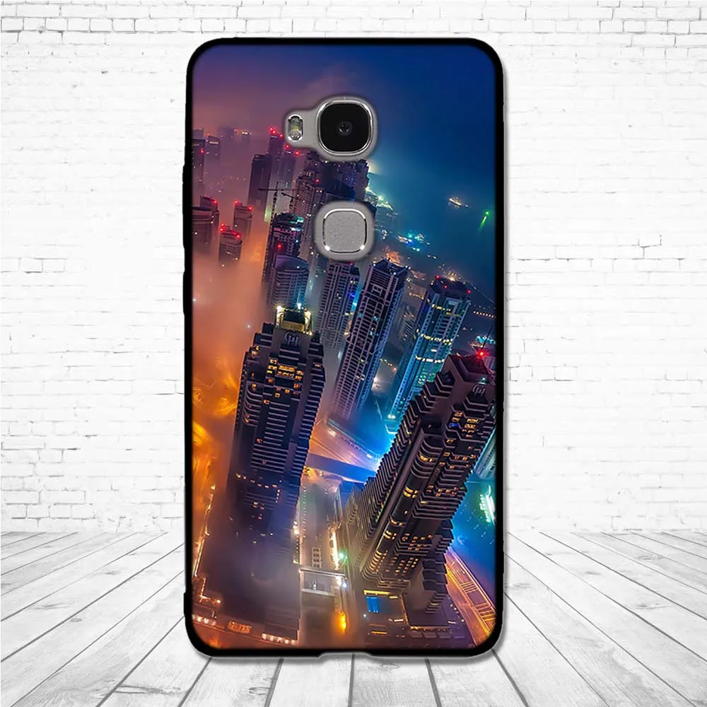 Мягкий ТПУ для Huawei Honor 5X чехол GR5 3D рельефный принт задняя крышка Mate 7 Mini KIW-L21