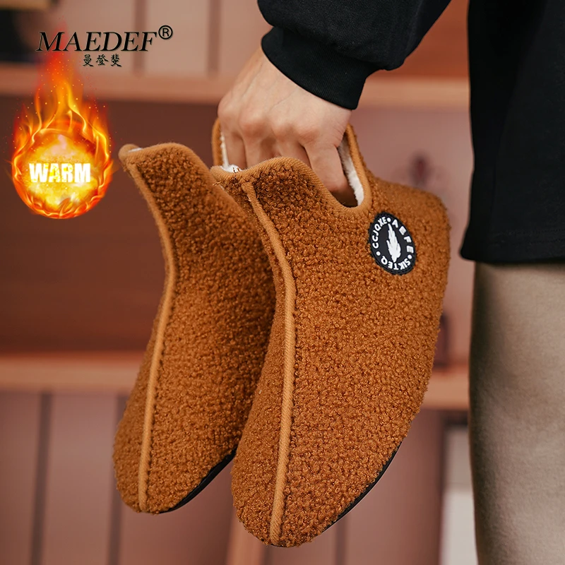 Тапочки MAEDEF мужская обувь теплая женская на плоской подошве женские мягкие