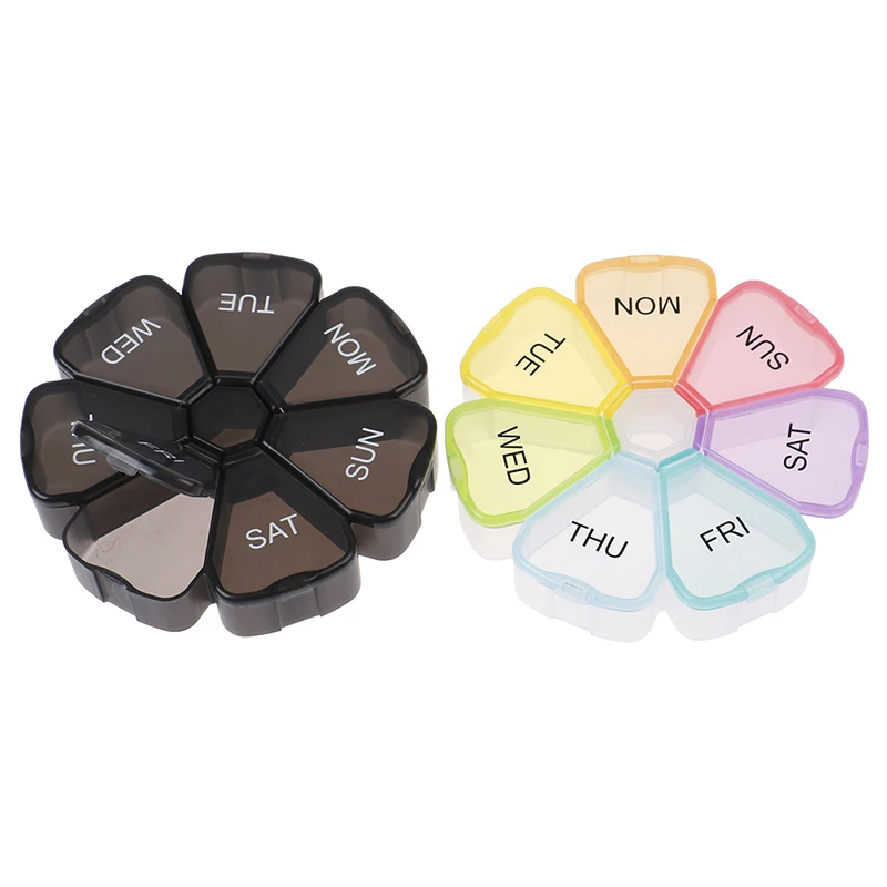 

7 Days Medicine Pill Box Mini Round Portable Travel Storage Vitamin Box Sort Tablet Holder Organizer Container Cases