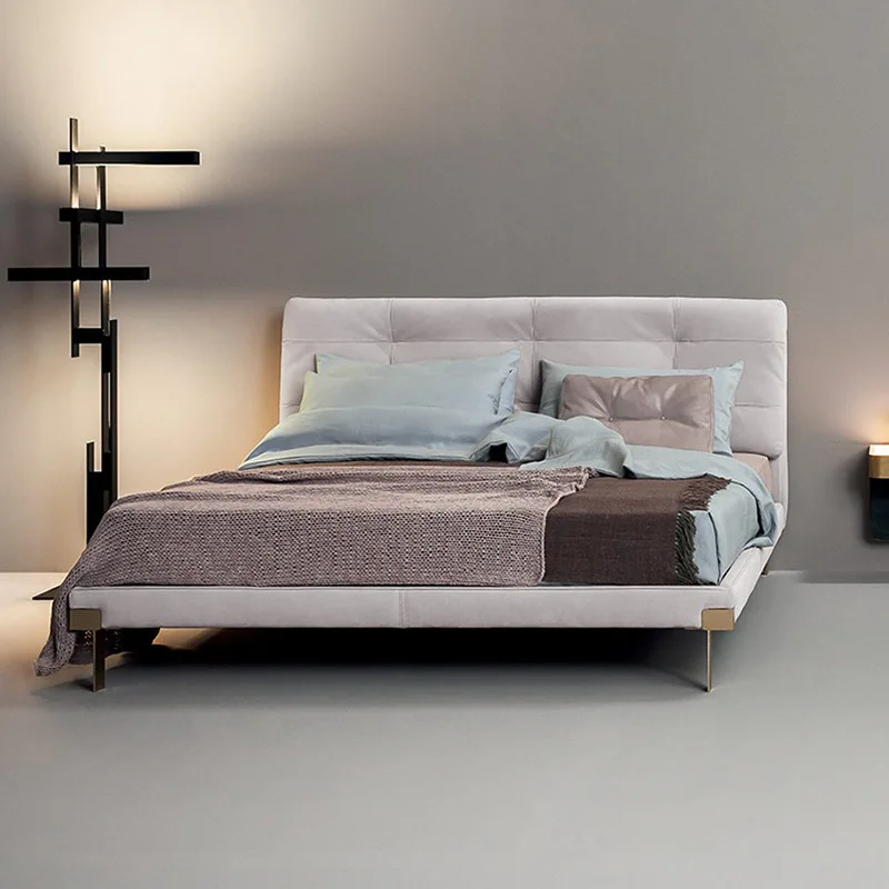 Искусственная Роскошная высококачественная матовая тканевая кровать в