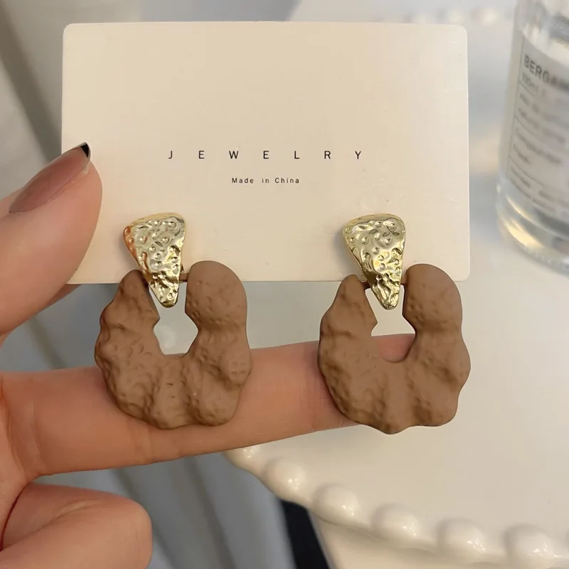 

New Temperament Hyperbole Geometric Drop Earrings Irregular Vintage Big Fashion Earrings Indian Jewelry