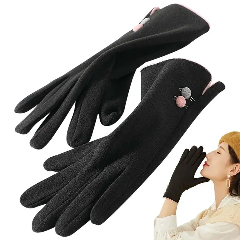

Warm Gloves For Women Touchscreen Cold Weather Gloves With Warm Lining Autumn And Winter Thickened Warm Outdoor Driving And