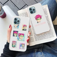 the disastrous life of saiki k saiki kusuo phone case candy color for iphone 6 7 8 11 12 13 s mini pro x xs xr max plus