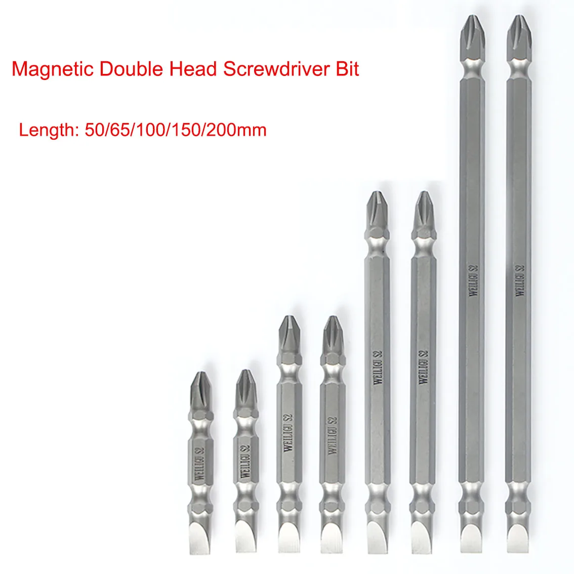 

1Pcs Double Head Screwdriver Bit Magnetic PH2 Philips Cross and 6mm Flat Slotted Screwdriver Bits 50/65/100/150/200mm Length
