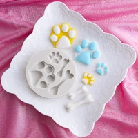 cute dog paws bones silicone molds large small fondant cake decoration chocolate pastry pudding ice cube soap mould