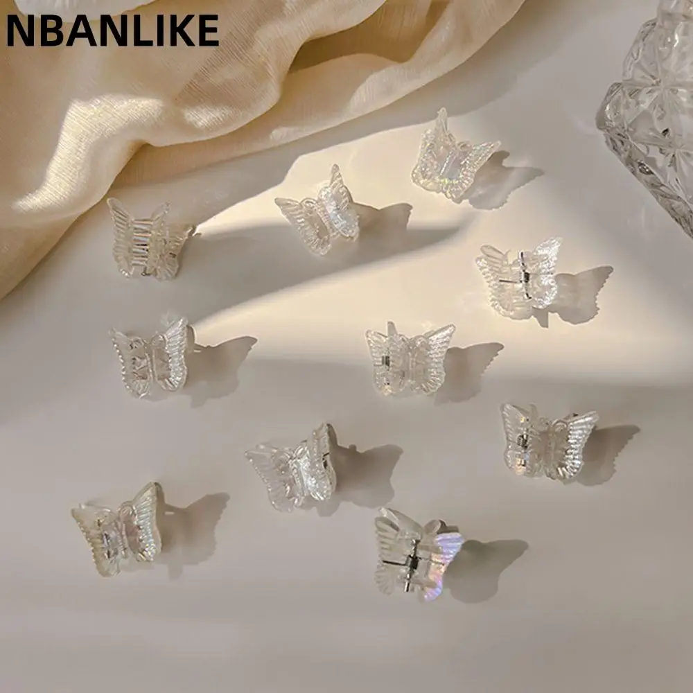 

10PCS/Bag Transparent Small Butterfly Hair Claw Cute Small Hair Clip Headdress Hairpin Sweet Hair Clip Children's Decorations