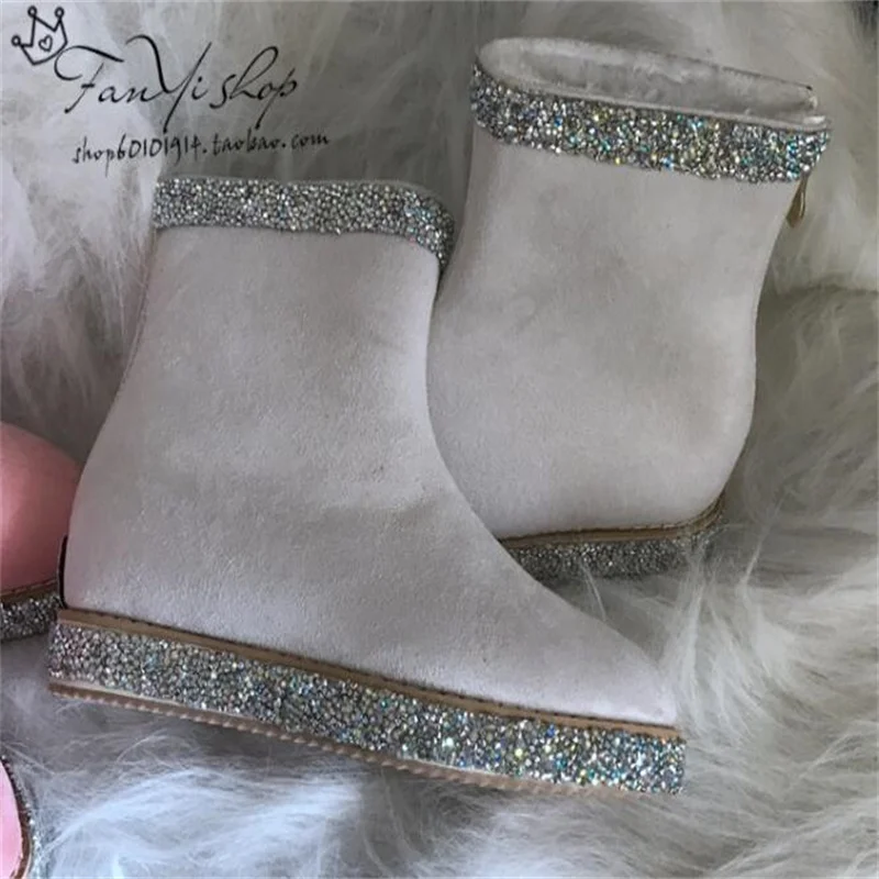 

Женские зимние ботинки ручной работы, с острым носком, с бархатной подкладкой, удобные и теплые ботинки больших размеров 35-40