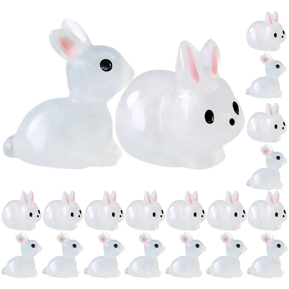 

Bunny Rabbit Figurine Animal Easter Resin Figurines Toy Decor Mini Statue The Statues Bunnies Miniature Cake Zodiac Ornament