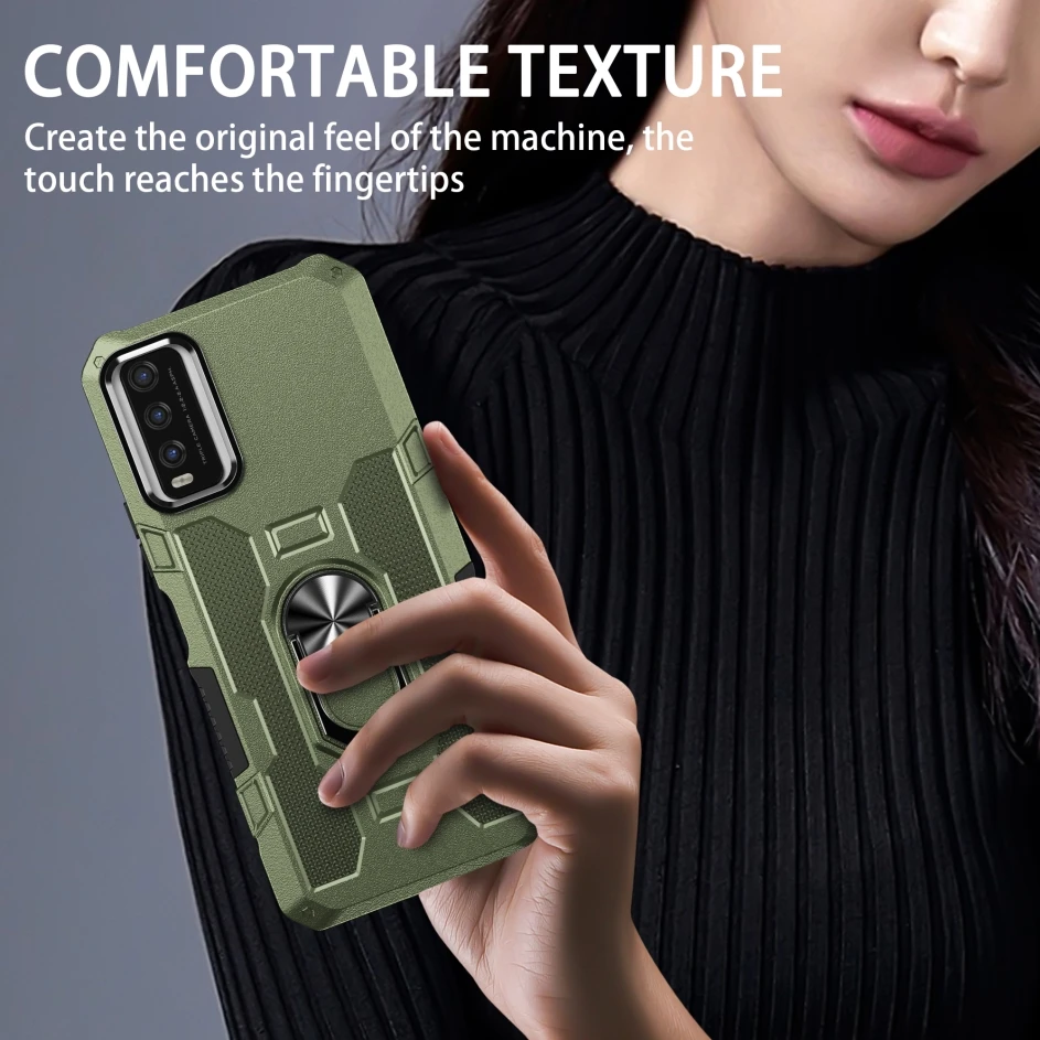 

Luxury Armored Phone Case For VIVO Y21E Y33S Y32 Y20S Y12AY33T Stand Holder Protective Cover For Y91C Y95 Y17 Y15 Coque Case