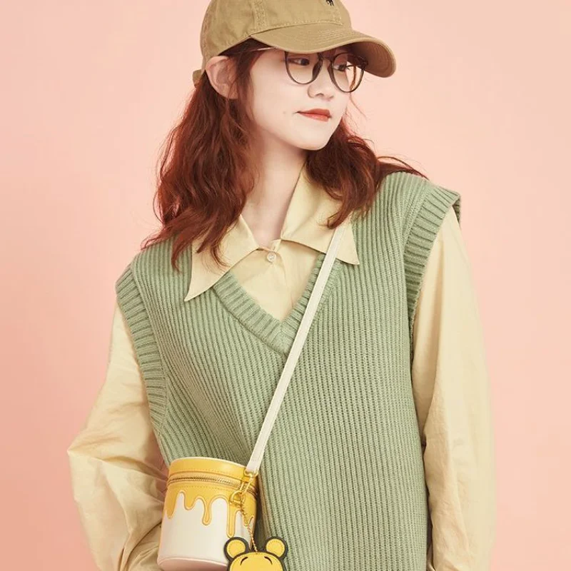 Disney Mickey Mouse Crossbody Bag Girl's Graffiti Cartoon Campus Leisure Large Capacity Leather One Shoulder Tote Bag