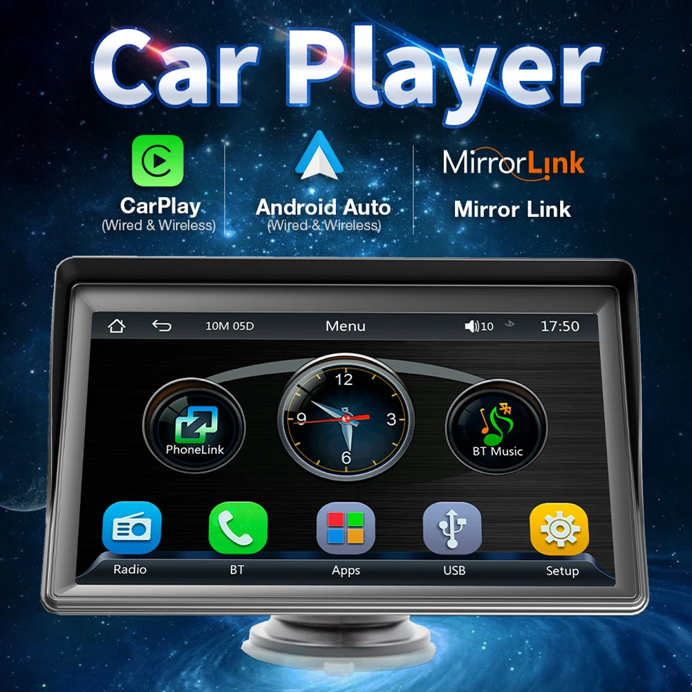 

Universal 7 inch Car Radio MP5 Player Wireless Carplay and Android Auto Mirror Link Bluetooth for Nissan Toyota VW Rear Camera