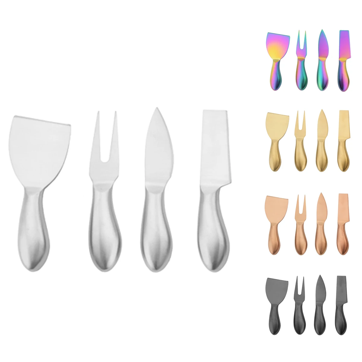

4Pcs Cheese Knives Set Mini Knife ForK Stainless Steel Cheese Cutter Knife Slicer Kit Butter Spatula Tools Kitchen Cutlery