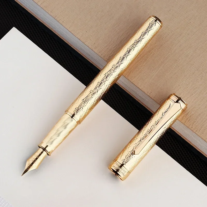 Фото Перьевая ручка PENBBS 499, цельномедная, с пескоструйным покрытием, тонкая, 0,5 мм, для письма, деловой подарок, школьные канцелярские принадлежности №5