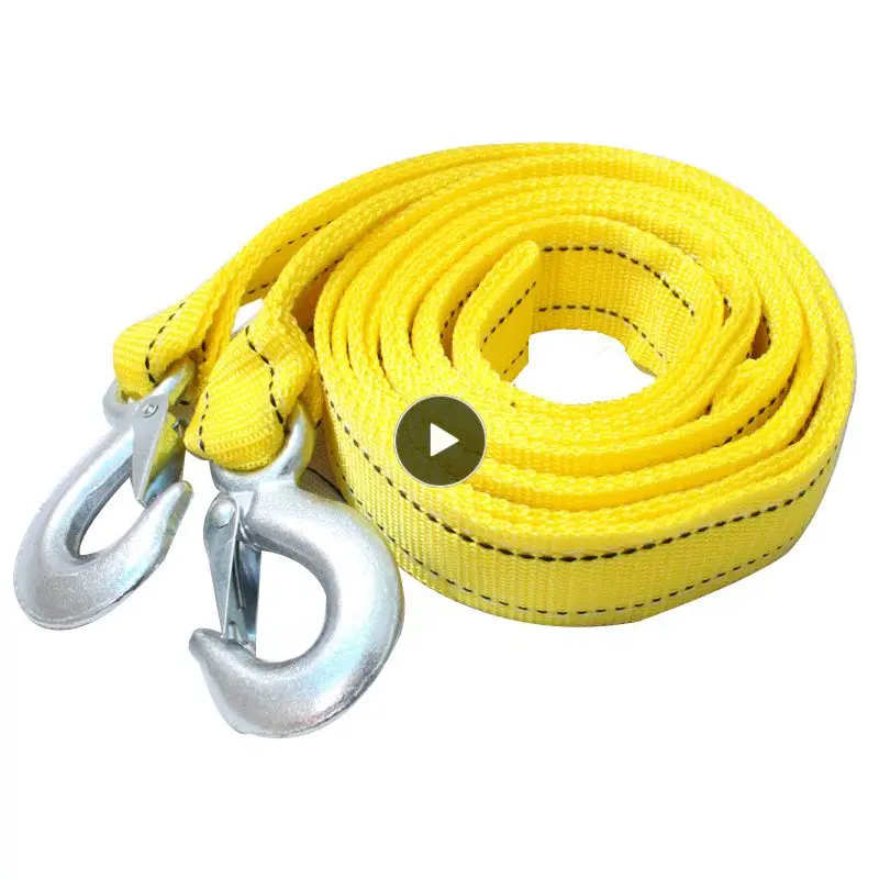 

300cm 3 Ton Car Tow Rope Heavy Duty Towing Pull Cable With Hooks High Strength Nylon Trailer Strap Car Rescue Tool Accessories