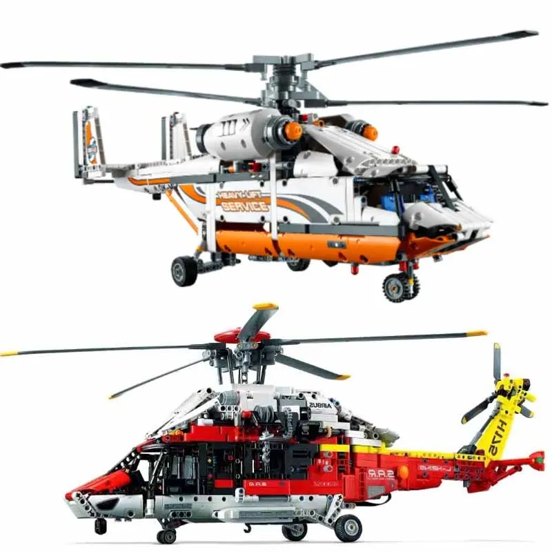 

2001 шт. технический Аэробус H175, спасательный вертолет, совместимый с моделями 42145 42052, строительные блоки, кирпичи, игрушка для мальчиков и дев...