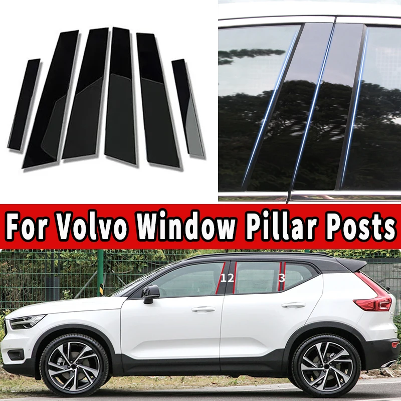 

Car Door Window Middle Column Trim Sticker For Volvo XC60 XC40 S60 S60L V40 XC90 2019 2020 2021 2022 2023 B C Pillar Posts Strip