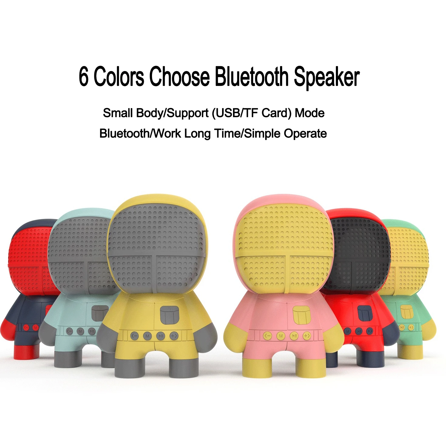 

Симпатичный робот Bluetooth динамик Творческий Ins сабвуфер Мини Портативный Bluetooth звуковой бокс подарок на день рождения поддержка AUX TF карта Play