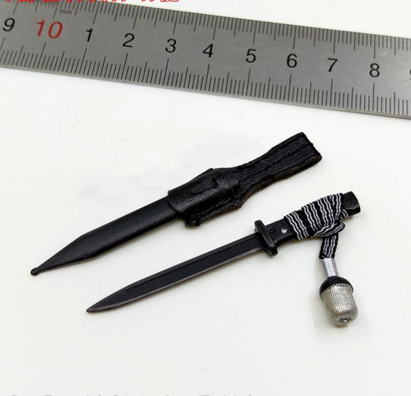 

In Stock 1/6th 3R DID GM647 M32 Black Salute Soldier Dagger Knife Holster Model For Body Action Collectable