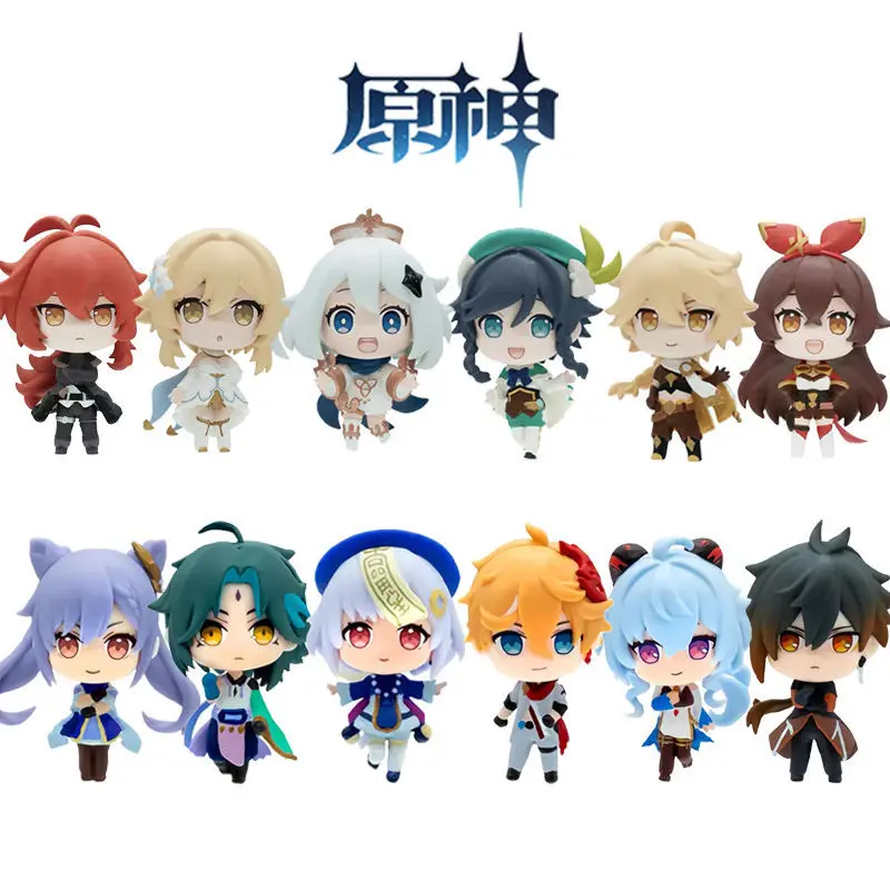 

Game Genshin Impact Nendoroid Paimon Diluc Figuras Anime Klee Action Figures Collectible Model PVC Doll Gifts For Kids And Teens
