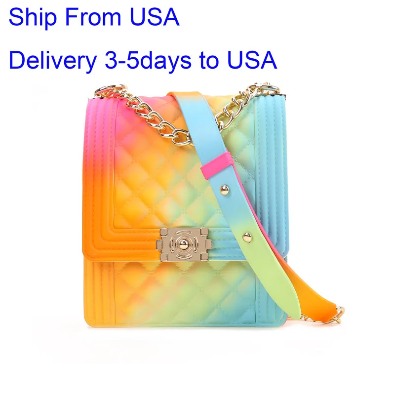 

Доставка со склада в США, Симпатичные желейные сумки, роскошные дизайнерские клетчатые кошельки карамельных цветов, сумка на плечо с клапан...