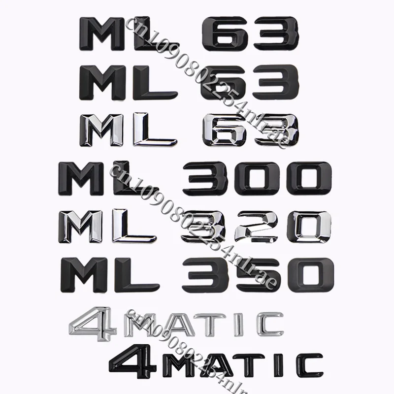 

3D ABS черный автомобильный задний багажник, наклейка, эмблема ML 300 320 350 400 500, логотип для Mercedes W166 W163 W164, аксессуары