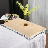 velvet beauty salon pillow towel lying massage bed lace towel with hole 608080100