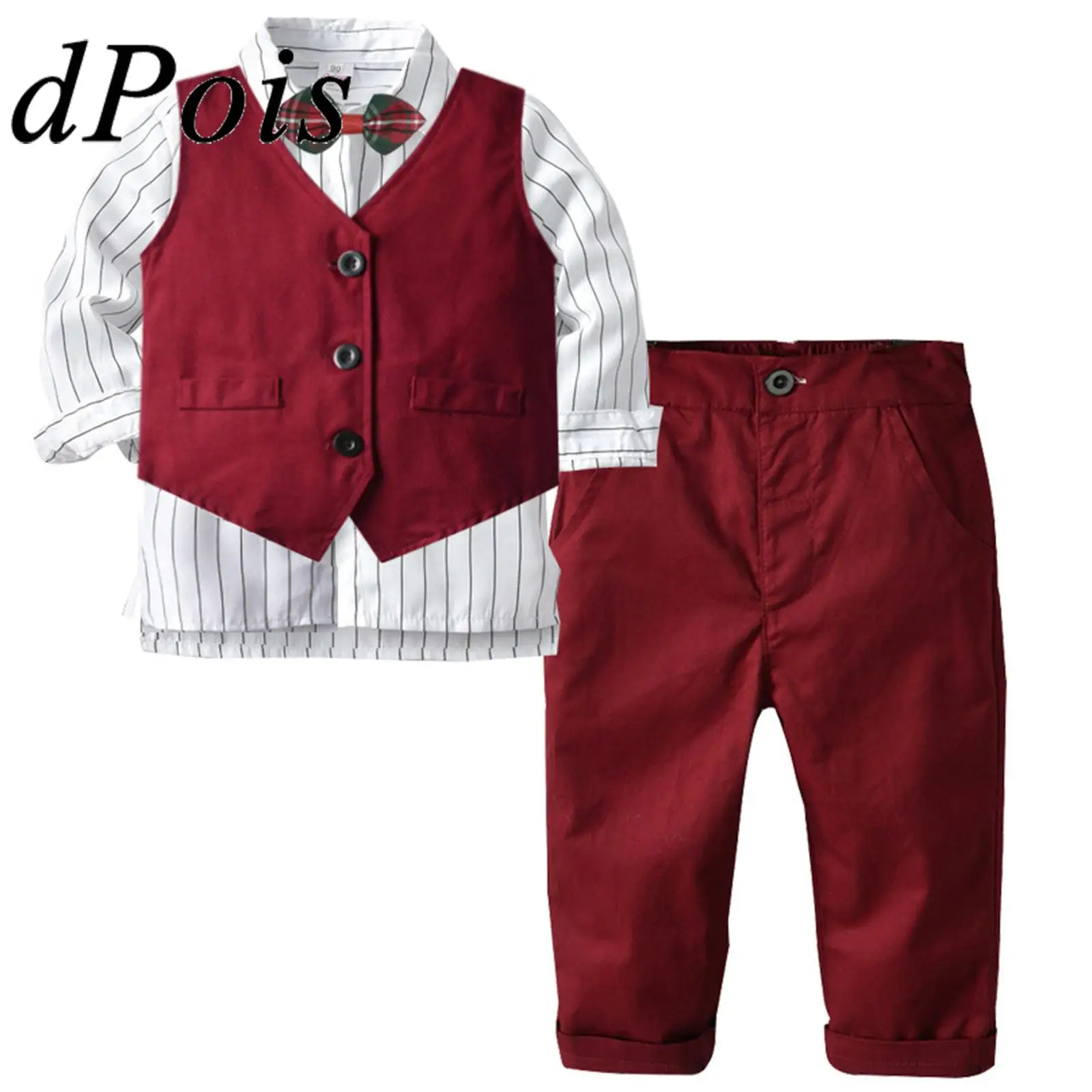 

Toddlers Boys Clothes Sets Long Sleeve Boys Suit for Birthday Party Christening Gown Kids Gentlemen Outfit School Uniforms