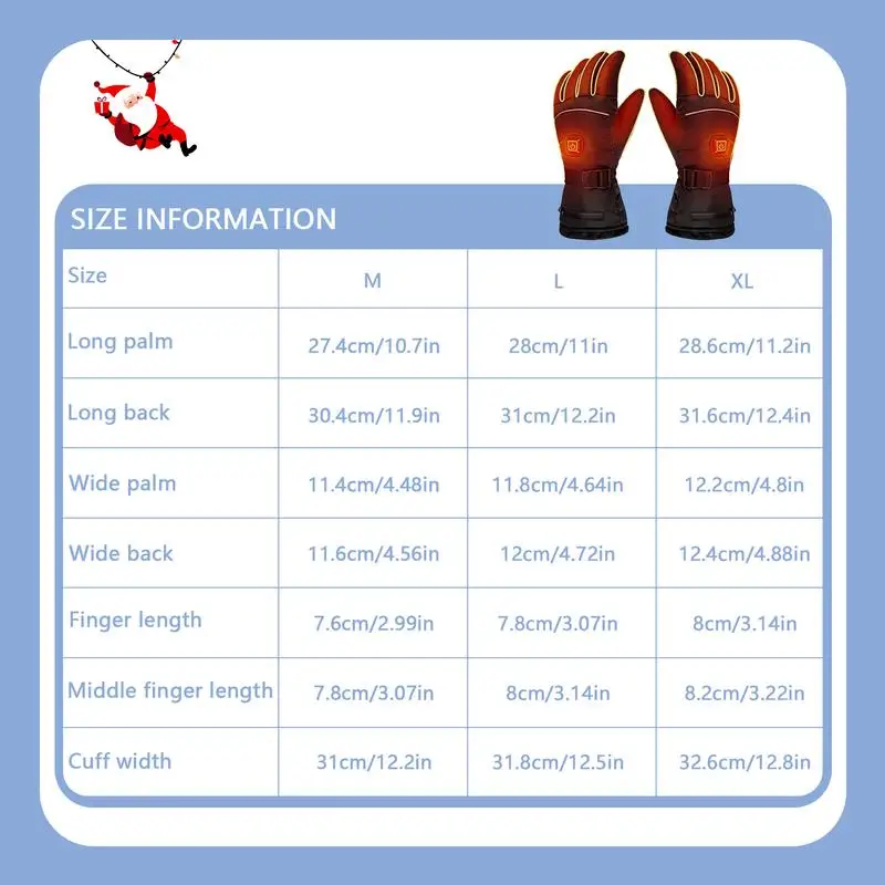 M/L/XL Зимние перчатки для электромотоциклов с USB-портом, оснащенные перезаряжаемым аккумулятором для мужчин и женщин, с подогревом и водонепроницаемыми термическими свойствами для езды на велосипеде.