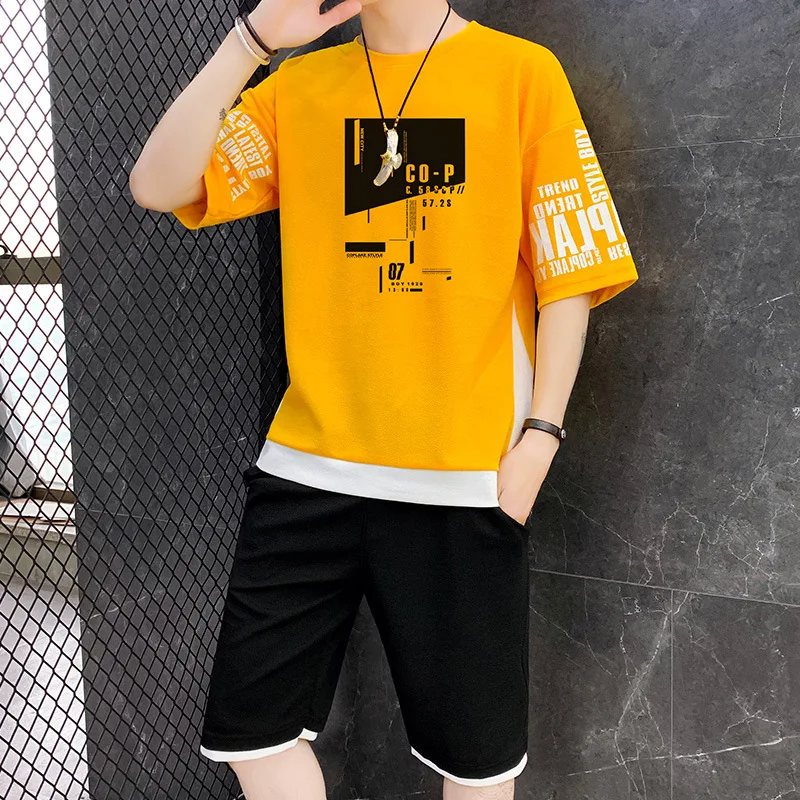 

Мужской комплект из футболки и шортов, в стиле Харадзюку