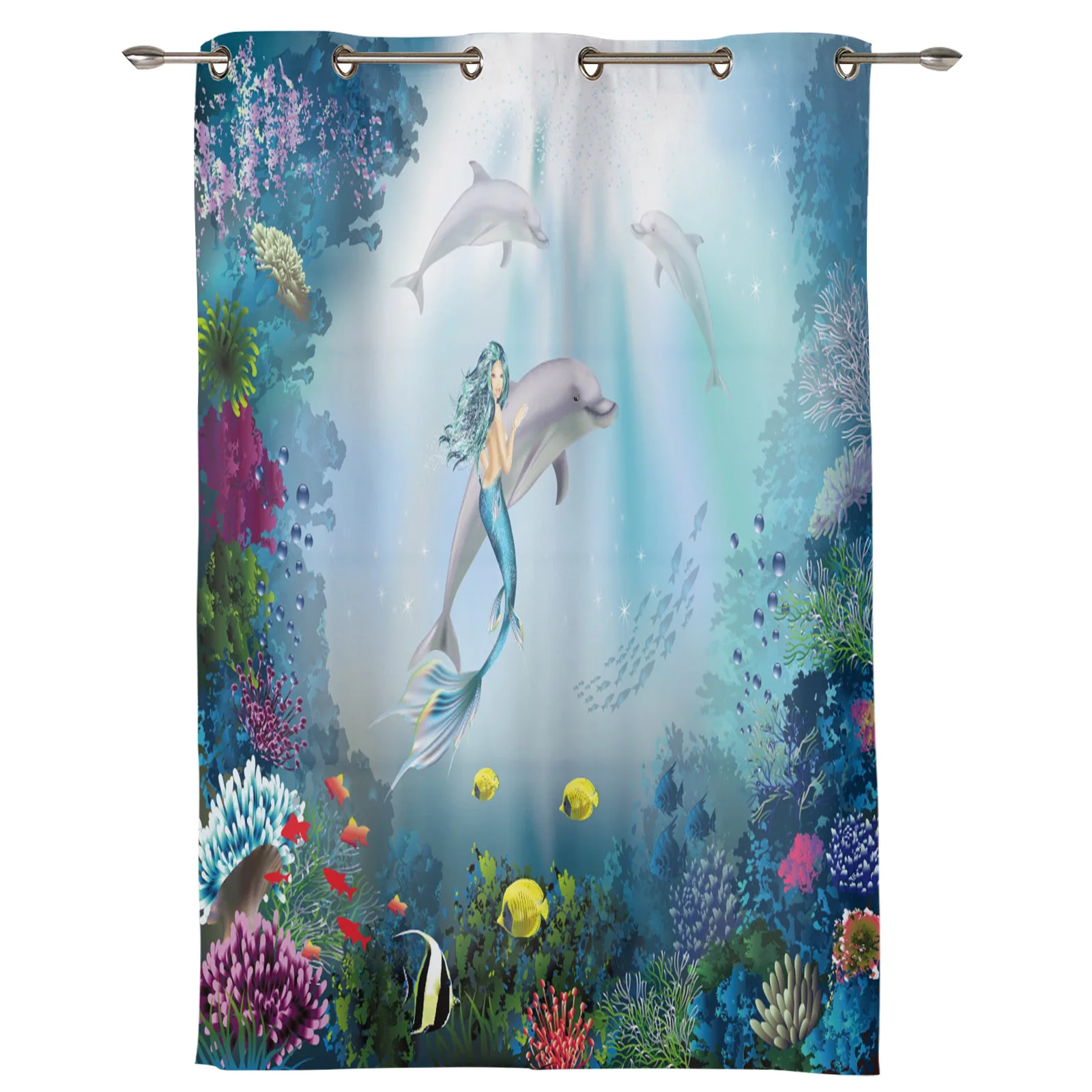 Роскошные морские Подводные Коралловые занавески с изображением русалки и