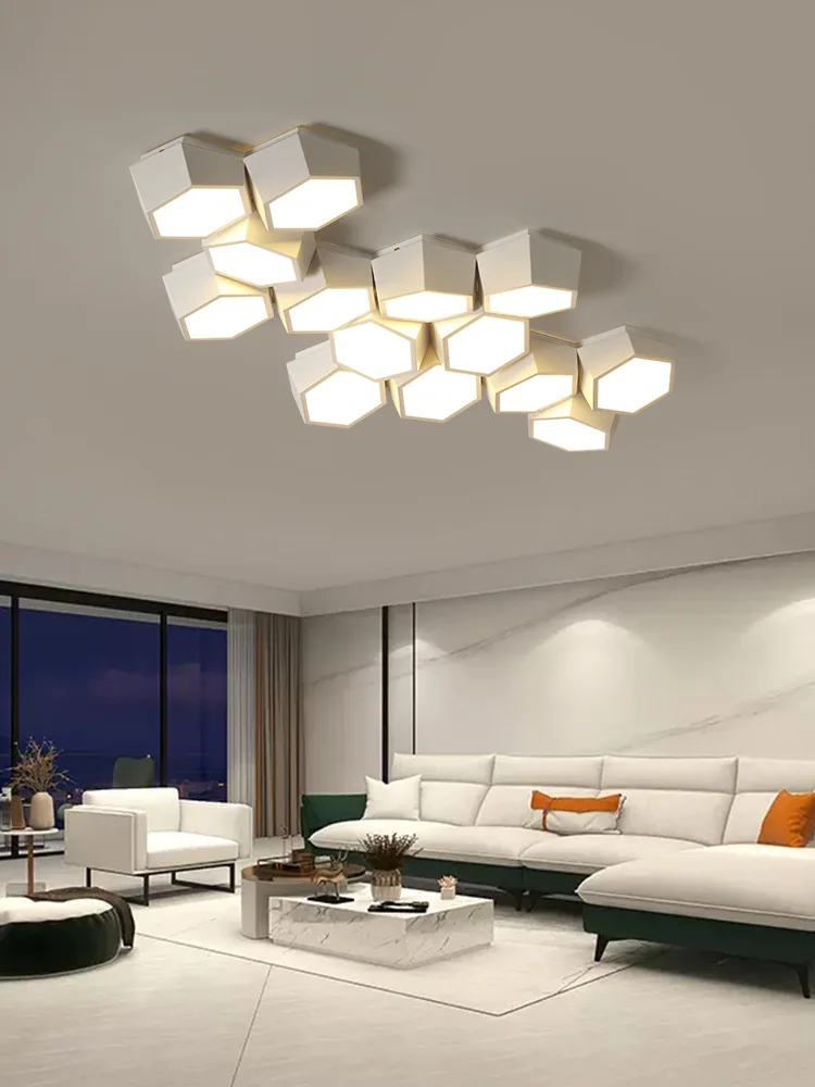 

Modern Geometry Led Ceiling Lights White Black Alloy Ceiling Chandelier Lighting For Living Room Bedroom Home Decor Ceiling Lamp