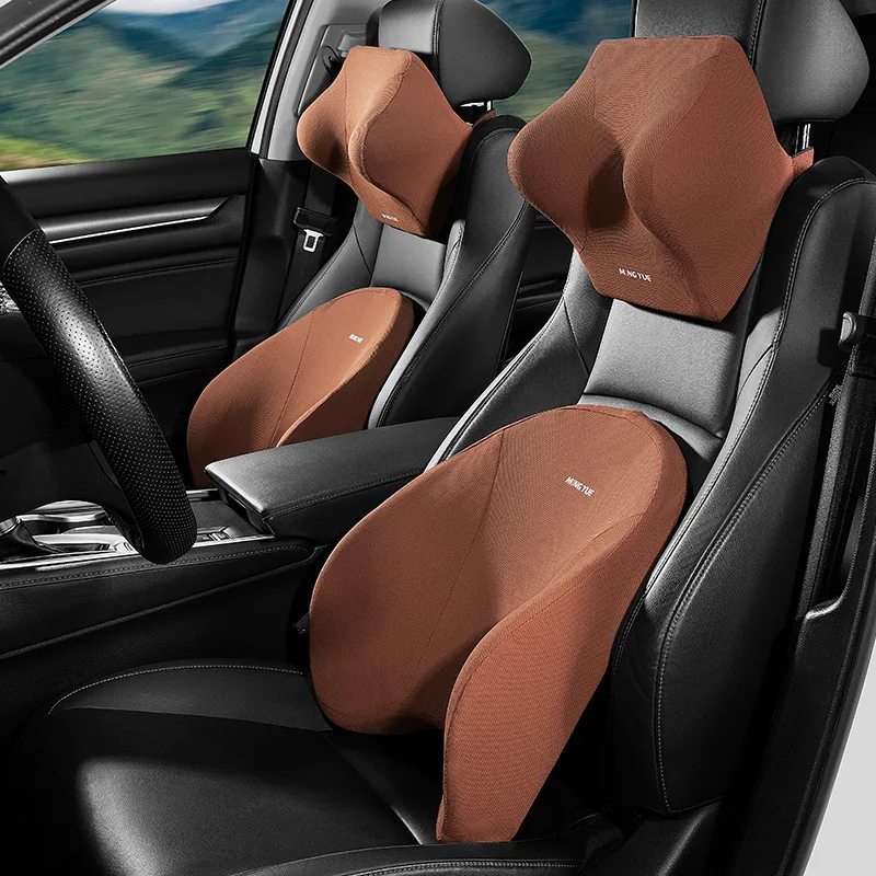 

Memory Foam Car Seat Support Waist Cushion Auto Head Neck Pillow Automobile Massage Headrest Slow Rebound Lumbar Back Cushion