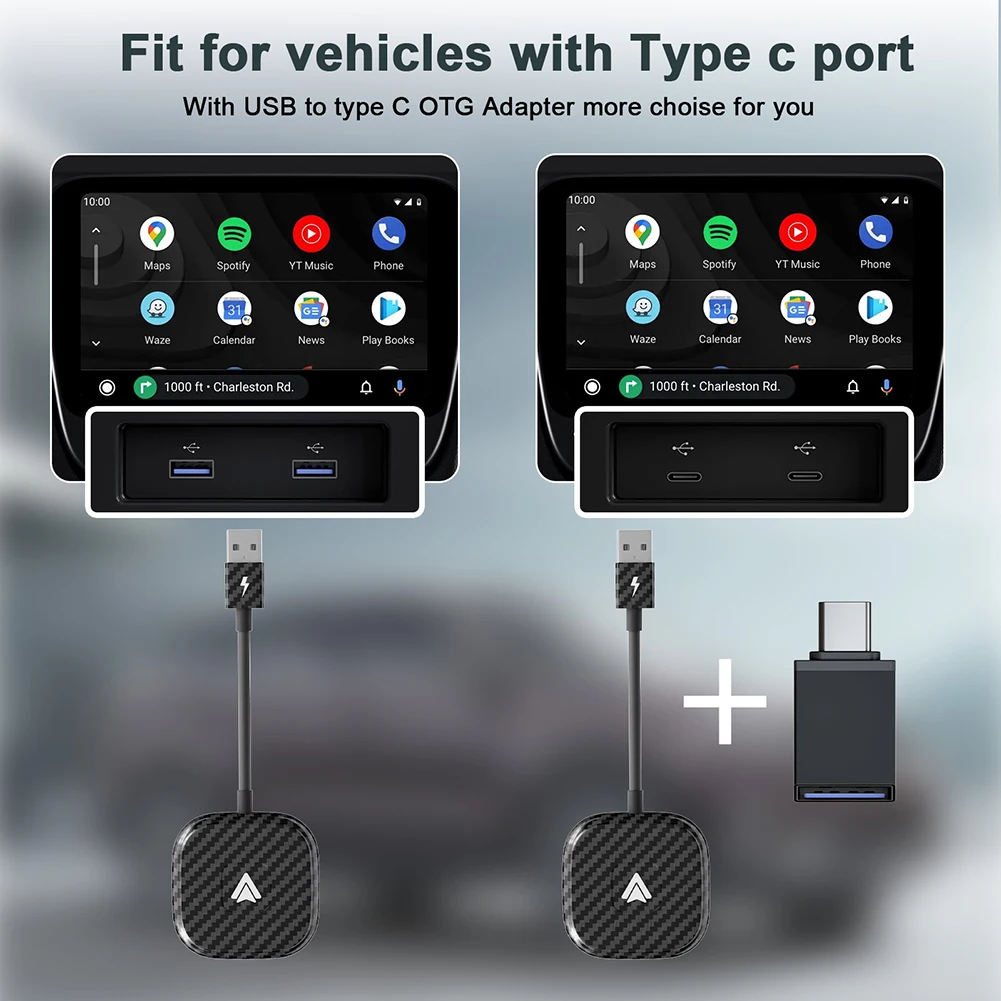 

Android Car Wireless Adapter WIFI 2.4GHz 5GHz Wired To Wireless Auto Dongle Bluetooth-Compatible 5.0 Support Cars with CarPlay