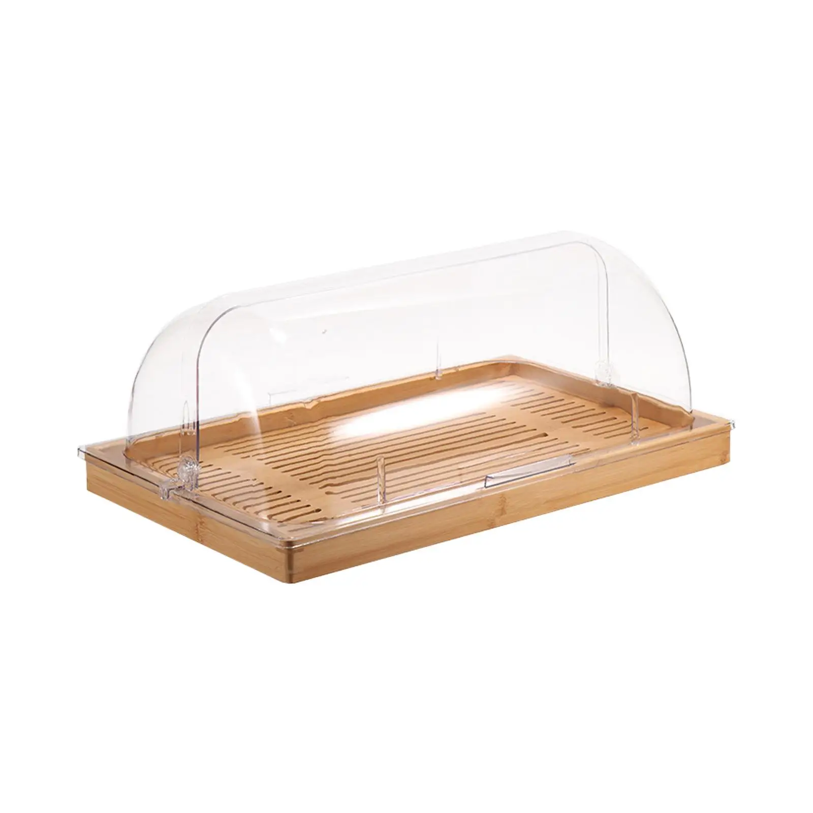 Бамбуковая подставка для торта с крышкой сервировочное блюдо еды тарелка