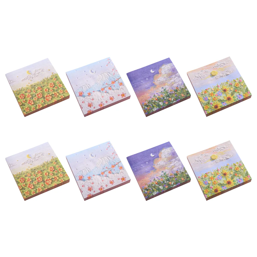 

8pcs Memo Notes Adhesive Memo Pads Decorative Memo Stickers Message Paper