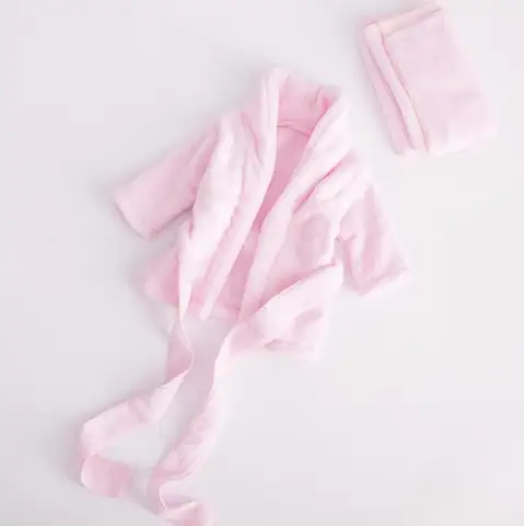 Однотонный банный халат для малышей 0-6 месяцев