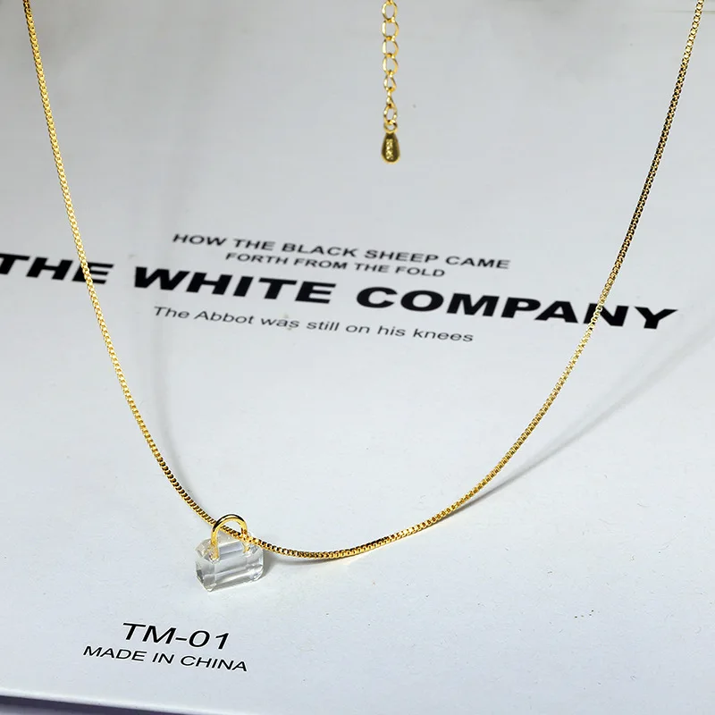 

Изысканная простая популярная циркониевая цепочка до ключицы, прозрачная подвеска в сумку, ожерелье, цепочка до ключицы, подвеска для женск...