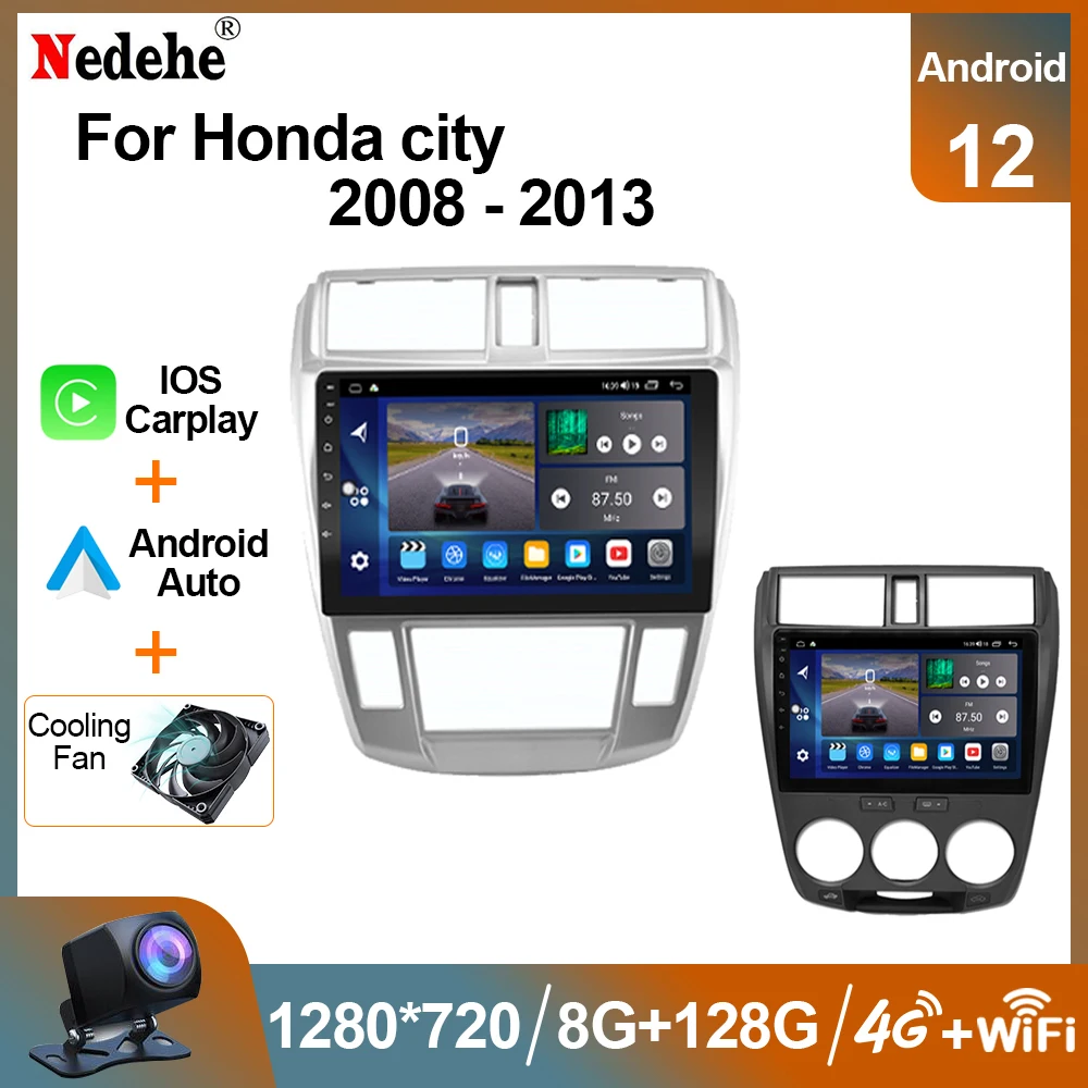 Автомагнитола на Android 12 с GPS, мультимедийный видеоплеер для Honda City 2008, 2009, 2010, 2011, 2012, 2013, Авторадио, стерео 2 Din, QLED экран Автомагнитола на Android 12 с GPS, мультимедийный видеоплеер для Honda City 2008, 2009, 2010, 2011, 2012, 2013, Авторадио, стерео 2 Din, QLED экран