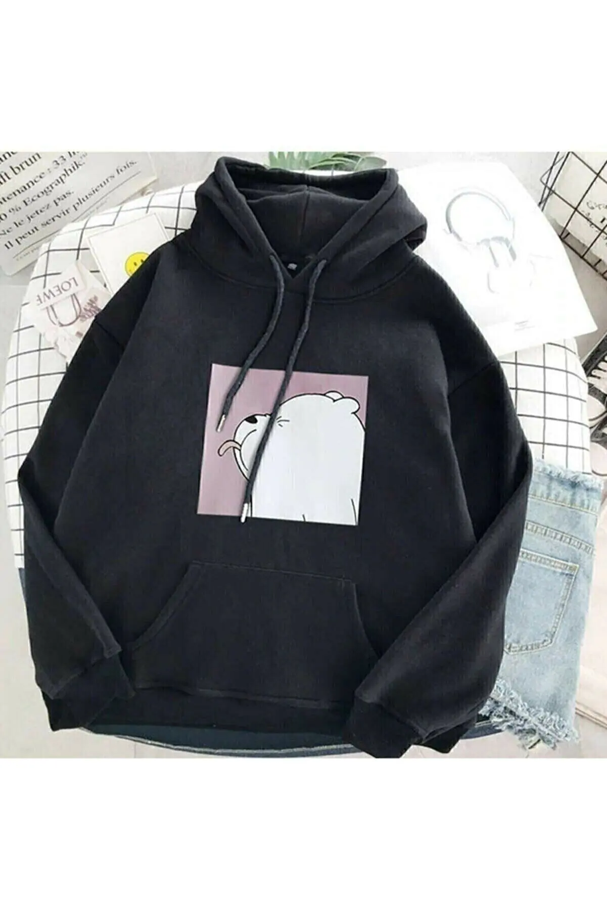 

Unisex Black Hooded Dog Printed Sweatshirt Hoodie Sweatshirts For Men 138257809