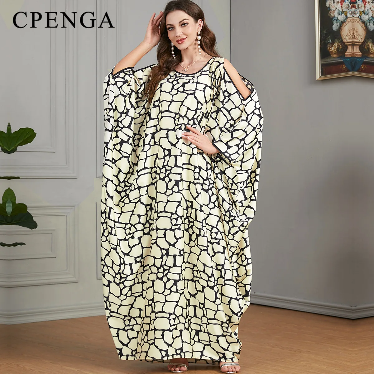 

Женское летнее платье в полоску, в мусульманском стиле