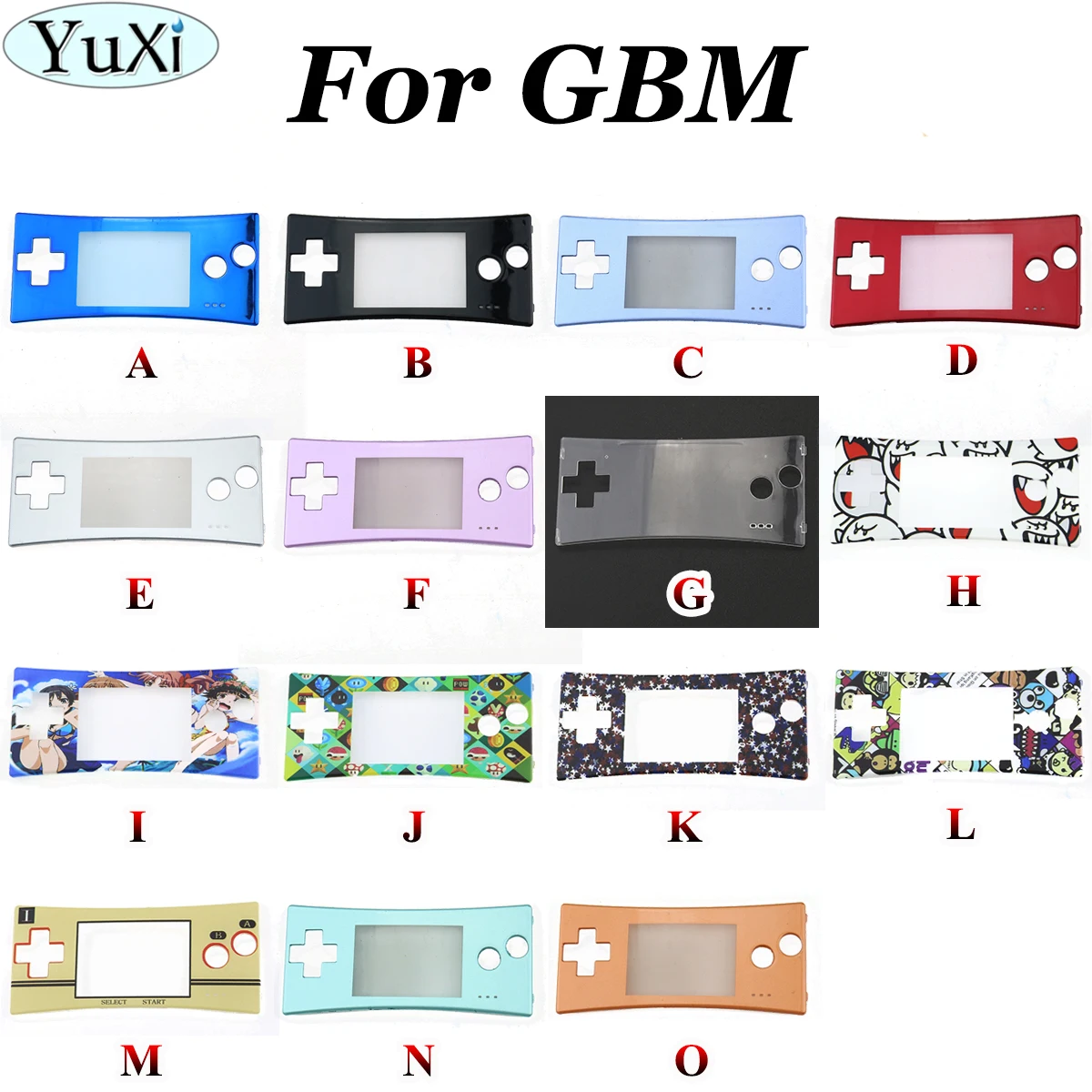 

YuXi Black Red Blue Front Faceplate Cover Replacement For GameBoy Micro For GBM Front Case Housing Repair Part